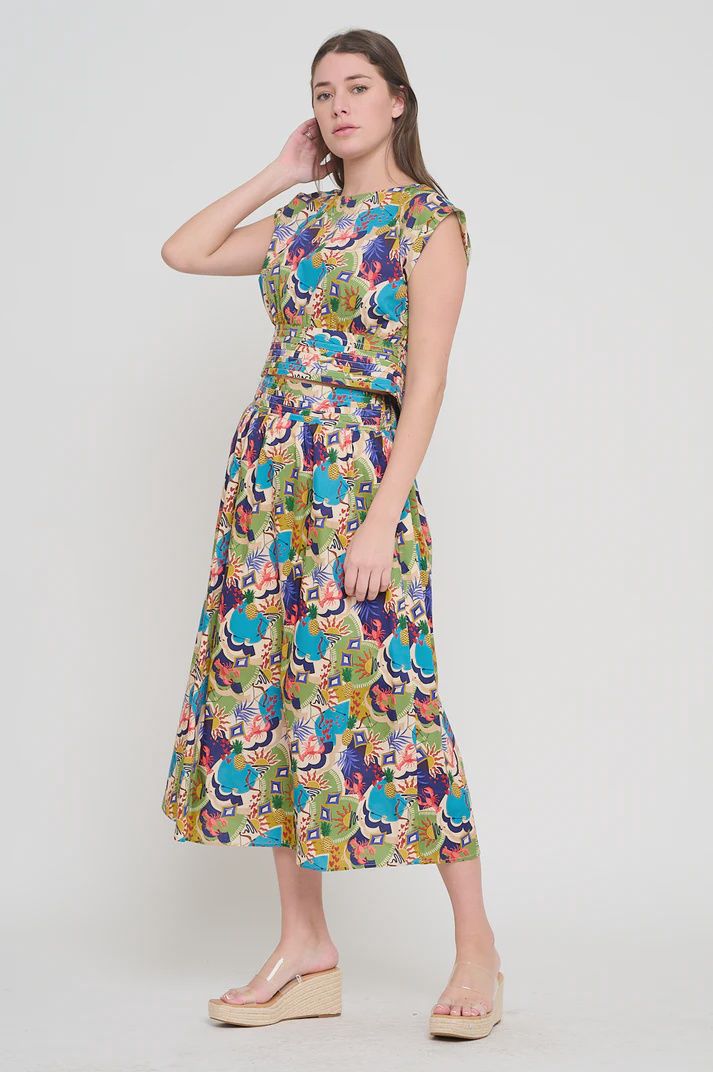 Seaside Harvest Top and Skirt Set, Size: XS