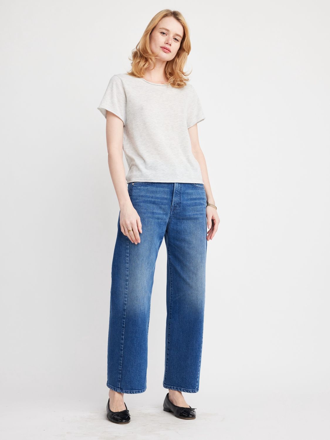 Celine Sweater Tee in Light Heather Grey