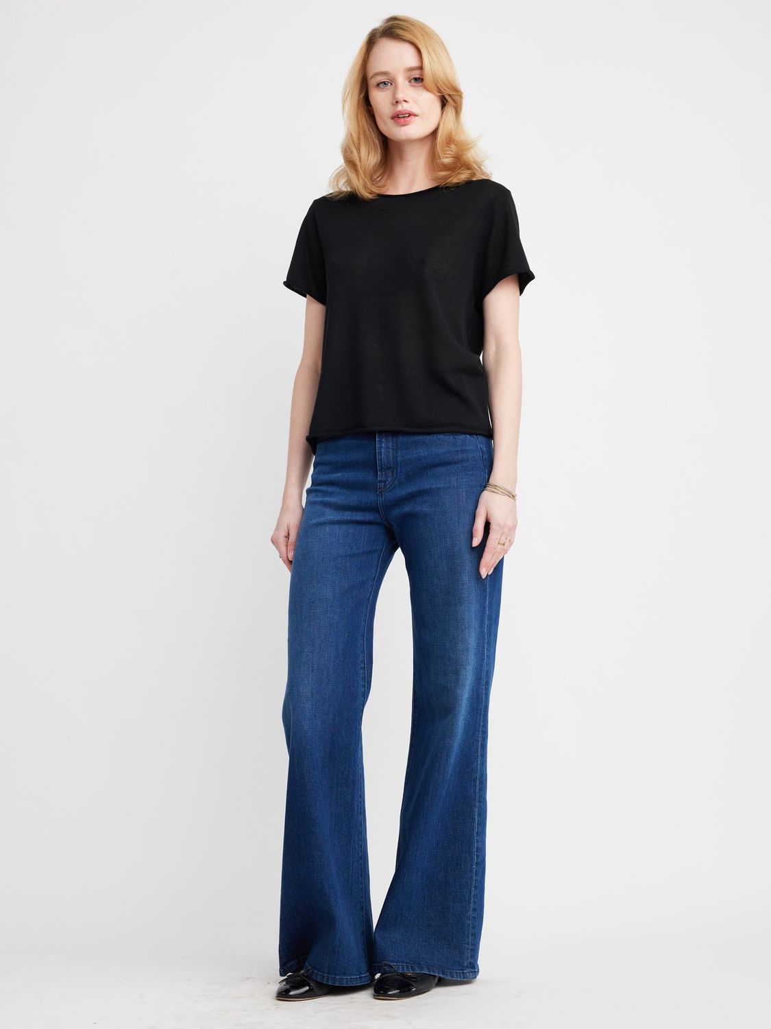 Celine Sweater Tee in Black