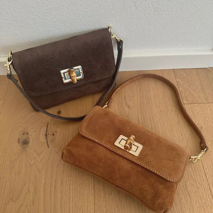 Vicky Suede Bag, Color: Cognac