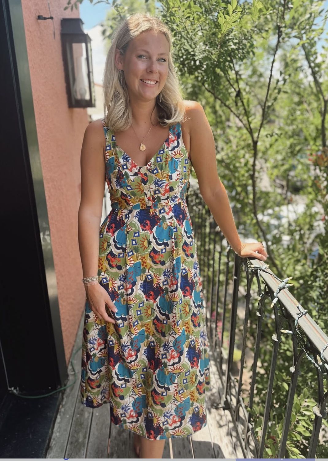 Seaside Harvest Midi Dress, Size: XS