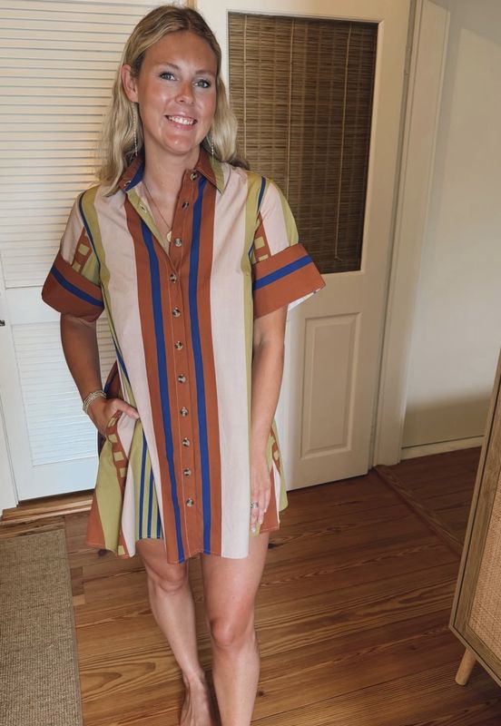 Dock Dress in Maple Stripes