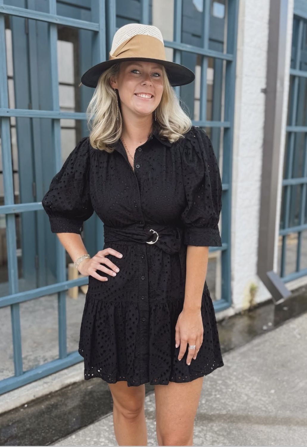 Yara Dress in Black Eyelet, Size: XS