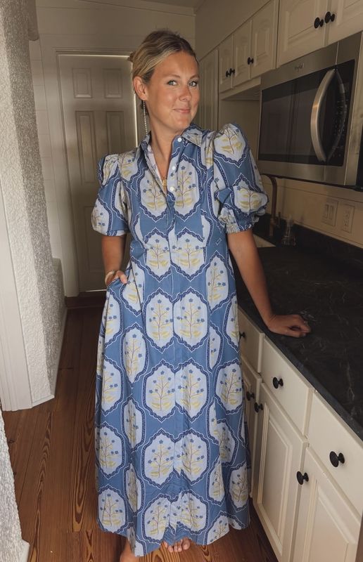 Rosie Shirtdress in Dusty Trellis