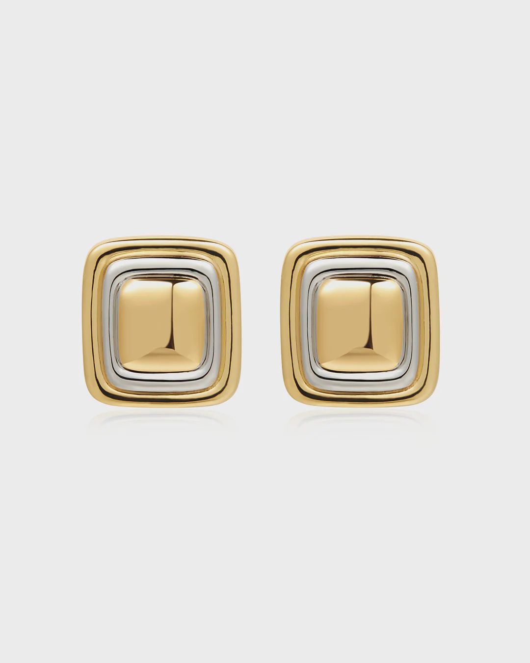 Dalia Two-Tone Studs, Colour: Gold