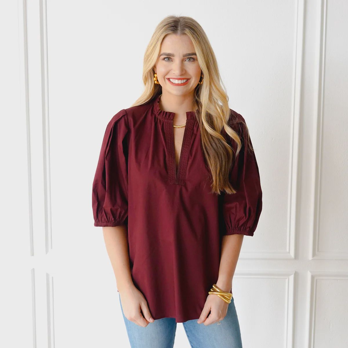 Anna Top in Maroon, Size: Size 1