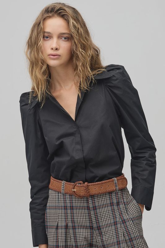 Lola Poplin Shirt in Black