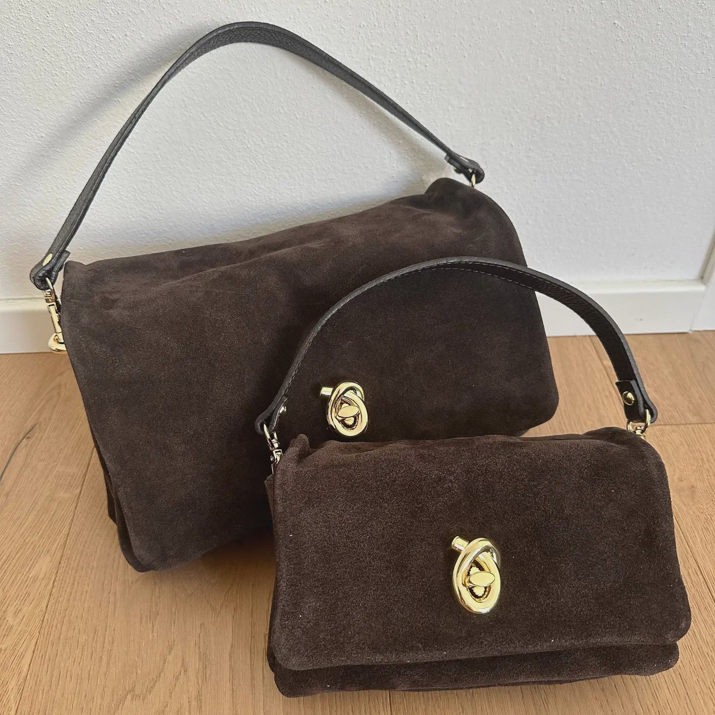 Blake Suede Bag, Color: Dark Brown