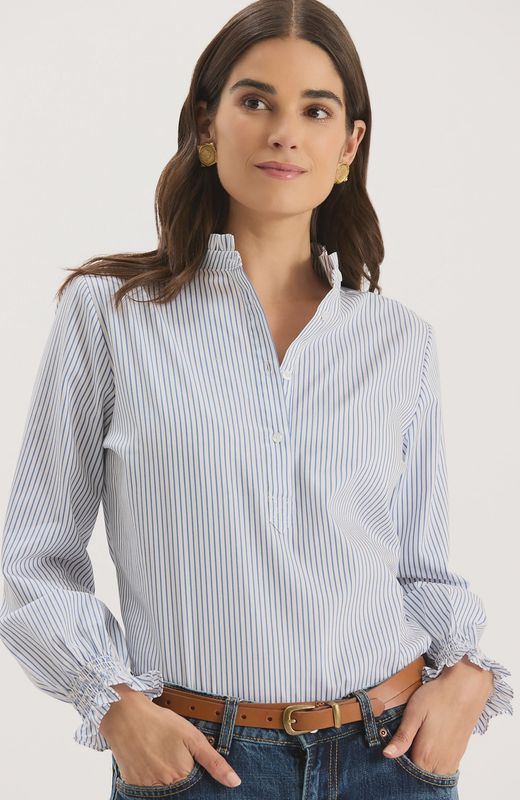 Gwen Pinstripe Ruffle