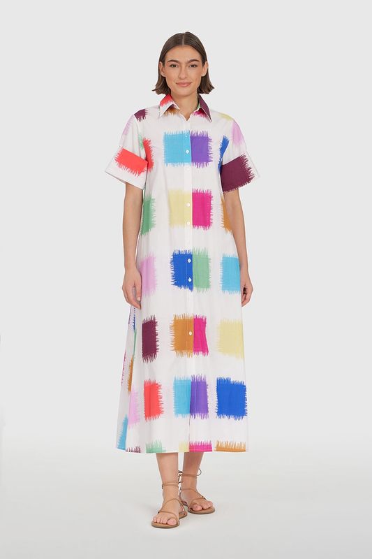 Gibbons Dress in Brushstrokes