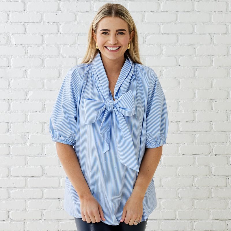 Ryan Bow Sparkle Top Oxford Stripe
