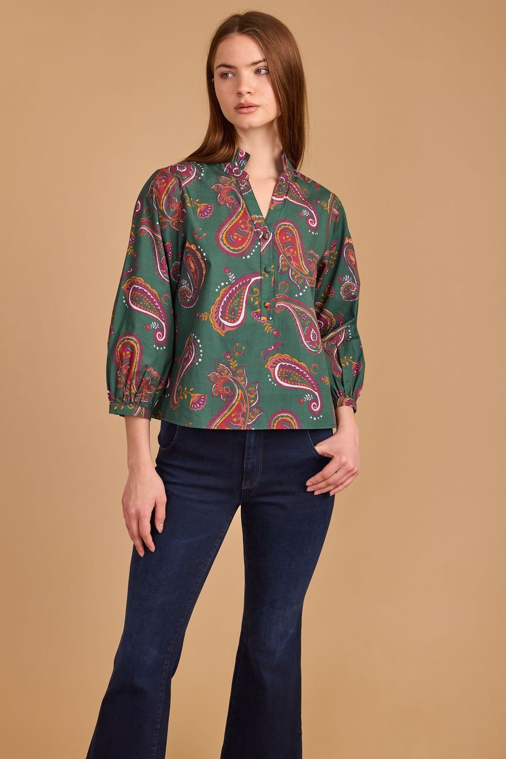 Daniella Top in Winter Paisley, Size: XS
