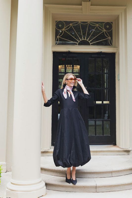 Uptown Bubble Dress Black Long