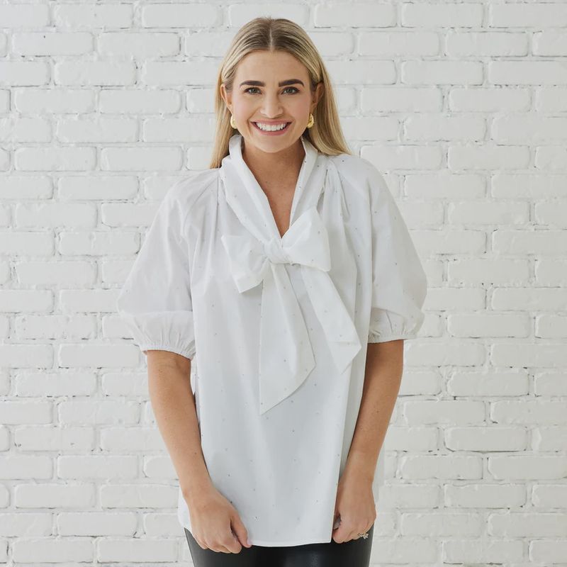 Ryan Bow Sparkle Top White