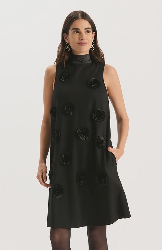 Cleo Ponte Satin Trim Dress