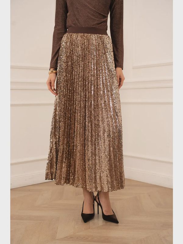 Sequin Pleated Skirt