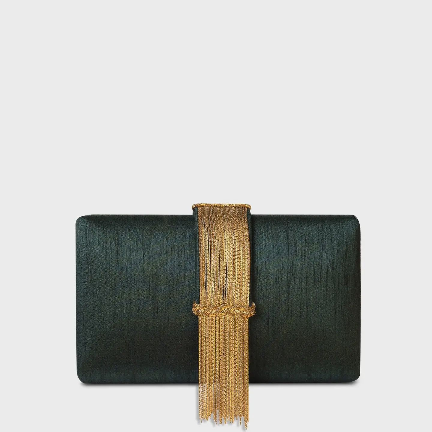 Teal Fringe Clutch