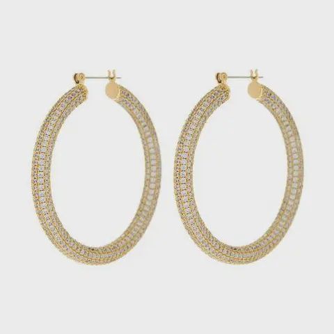 Pave Almalfi Hoops Gold