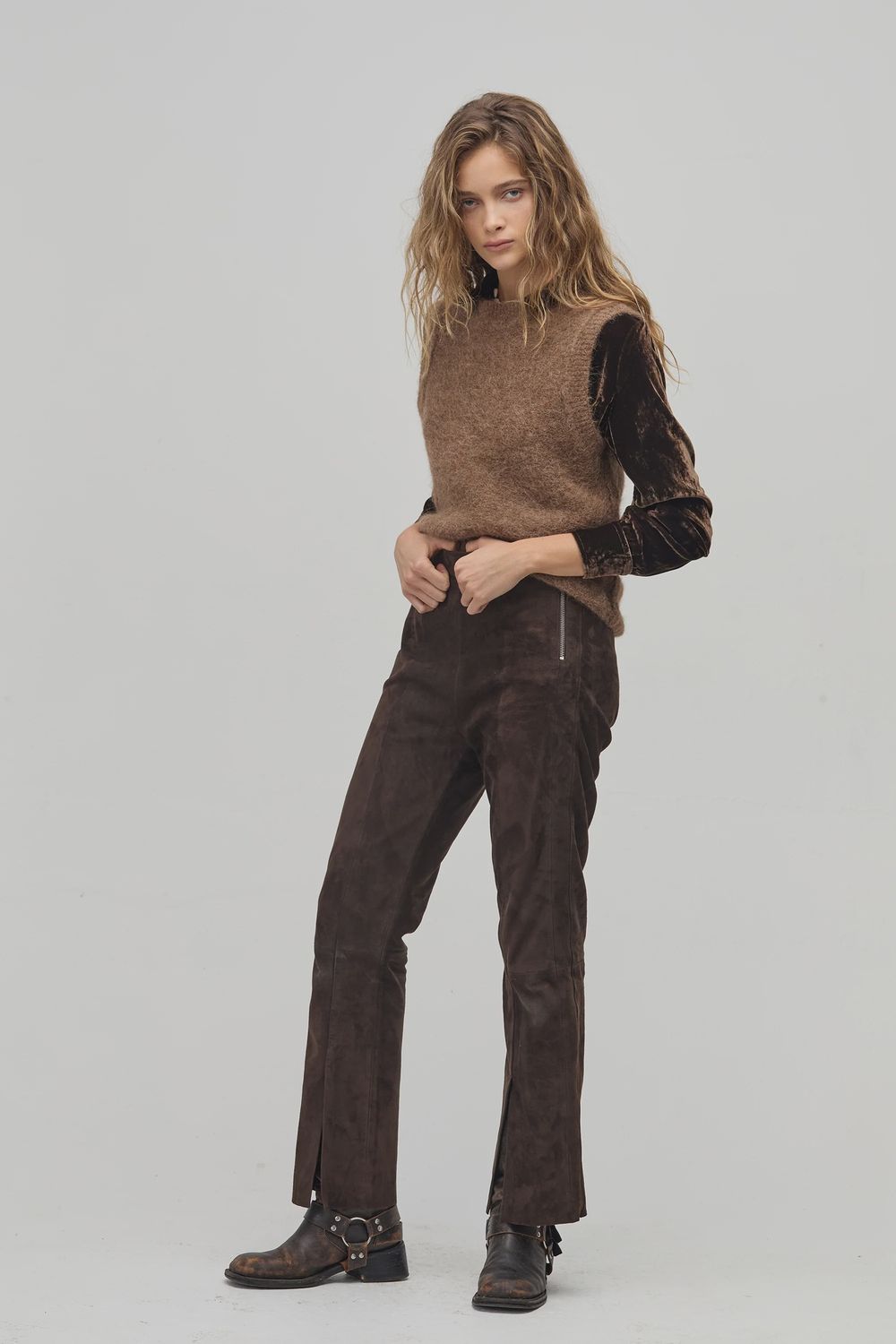 Alpaca Knitted Vest | Chocolate, Size: S/M