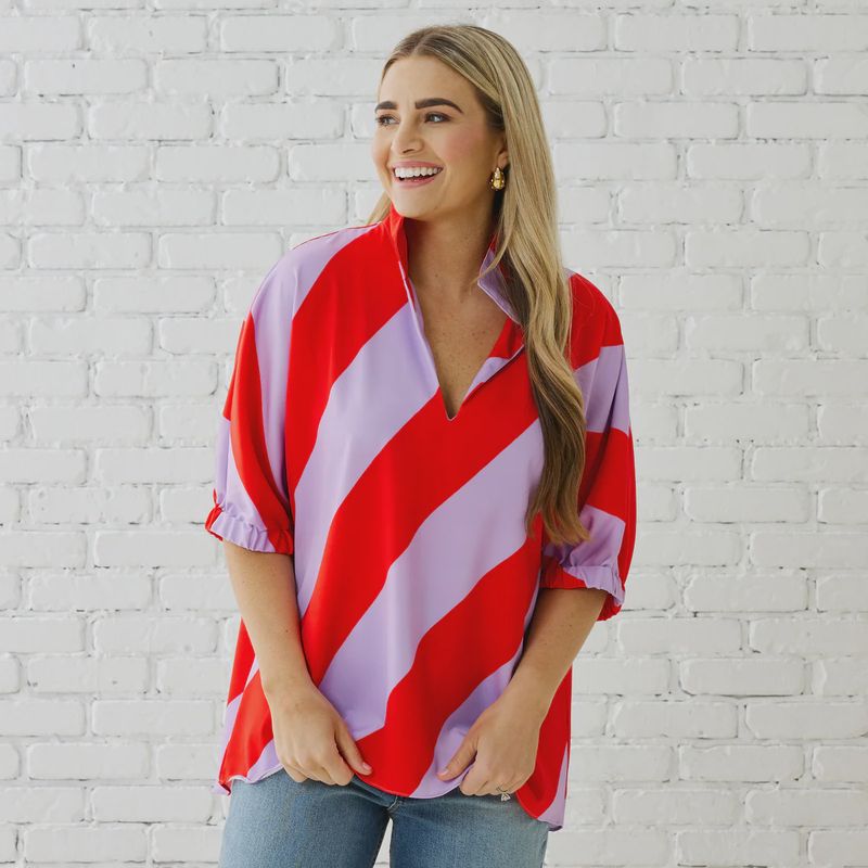 Coco Top Lavender/Red