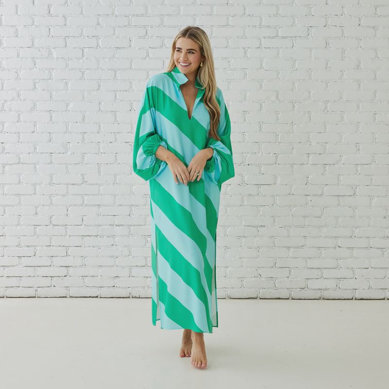 Coco Caftan Aqua/Green