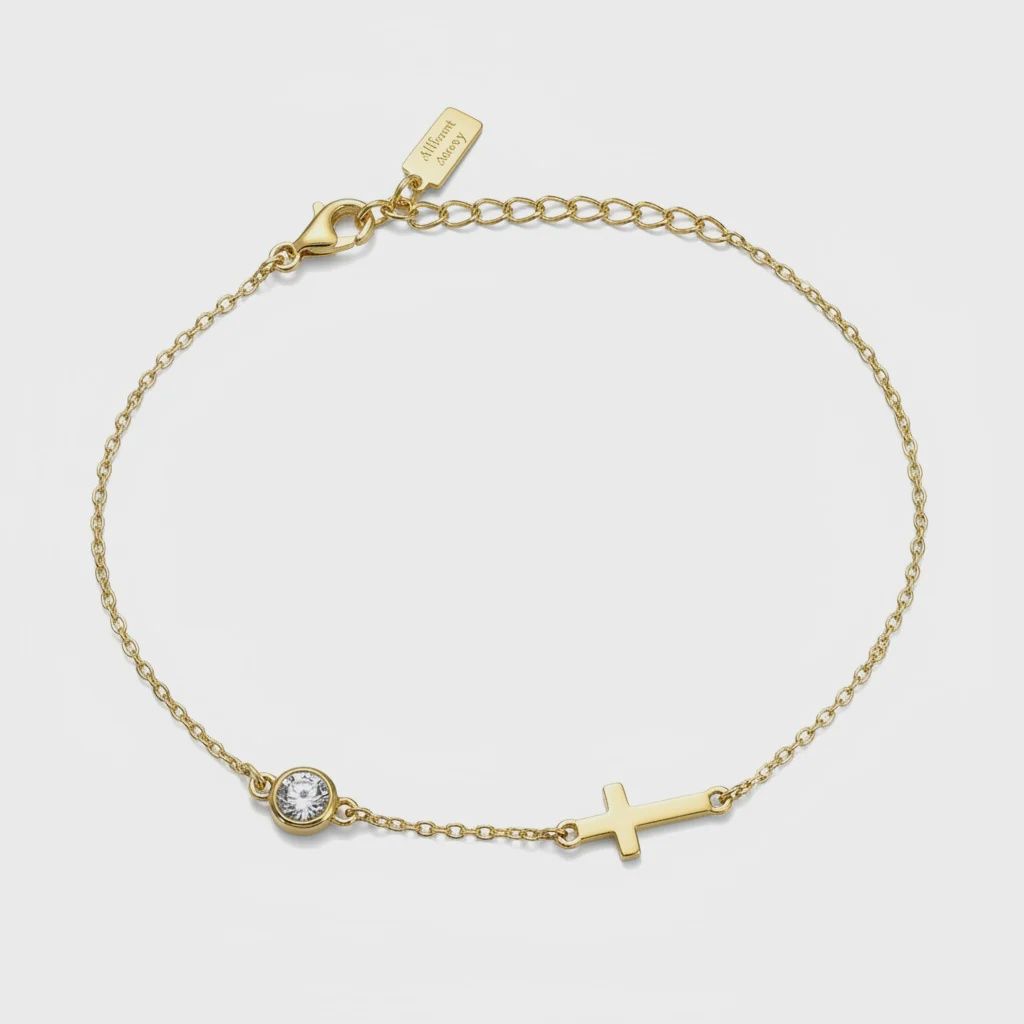 Diamond Cross Bracelet
