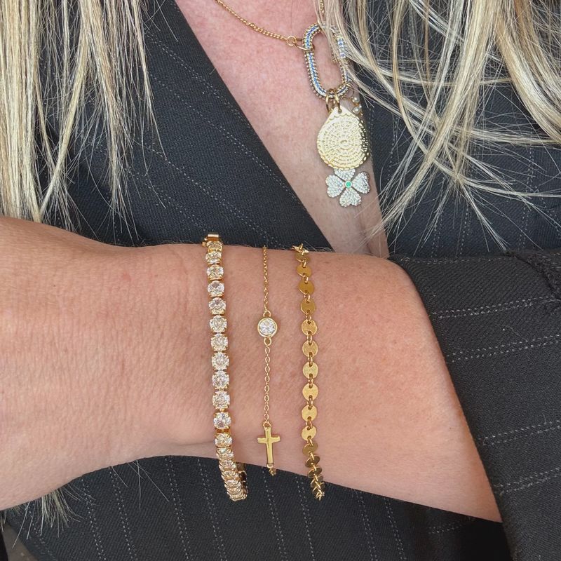 Diamond Cross Bracelet