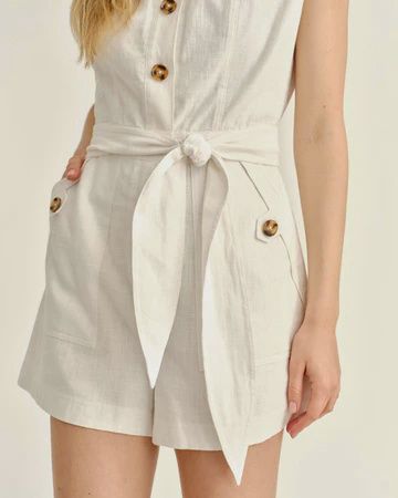 Rachel Sleeveless Romper in White