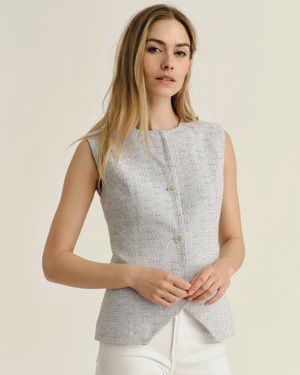 Freja Vest in Blue Mist