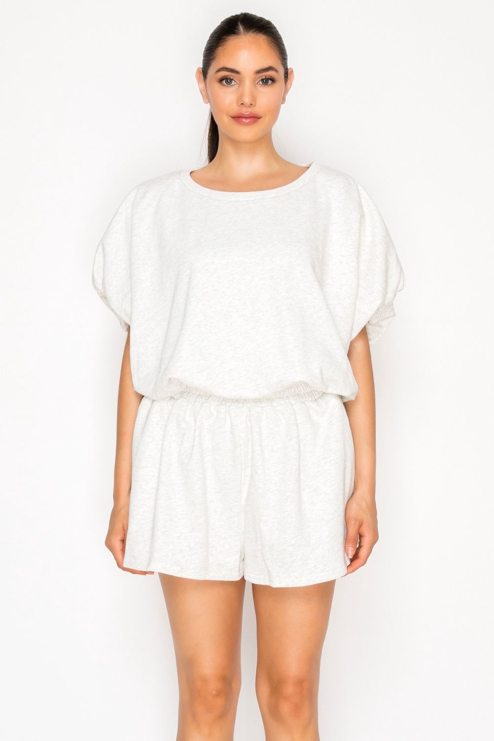 French Terry Short Set | Grey, Size: XS