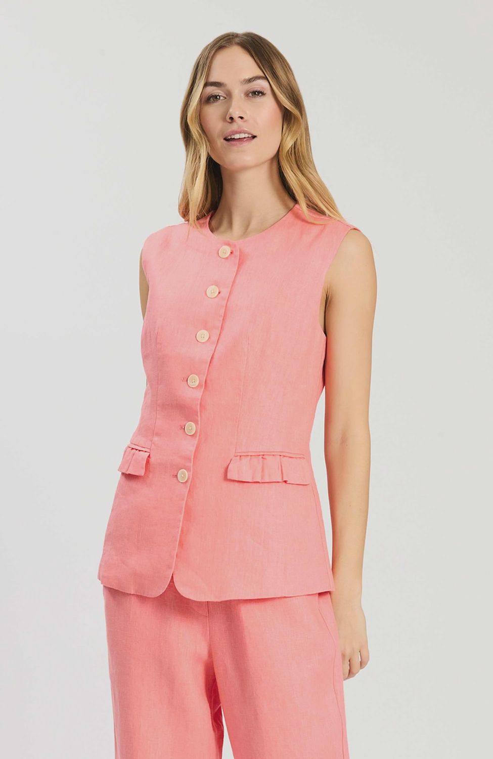 Reid Linen Vest, Size: XS