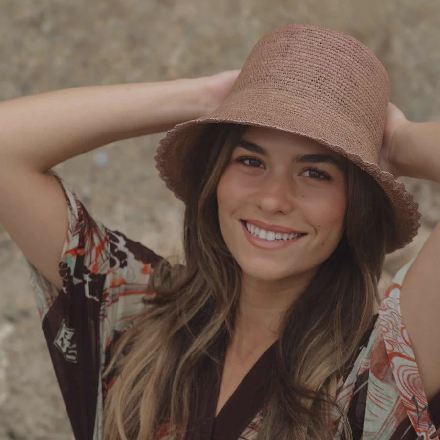 Shell Crochet Bucket Hat, Size: S/M