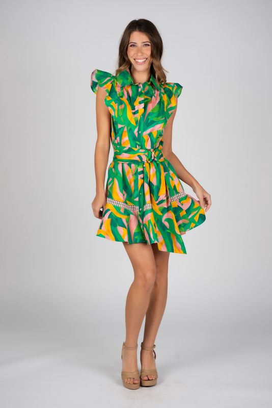 Cara Dress in Tropical Rush