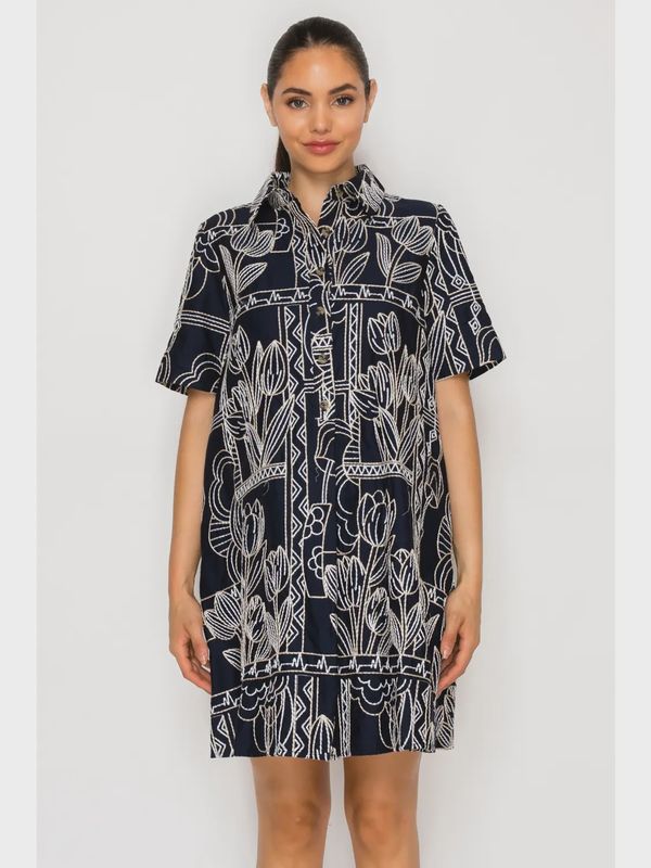Selene Stitch Shirt Dress