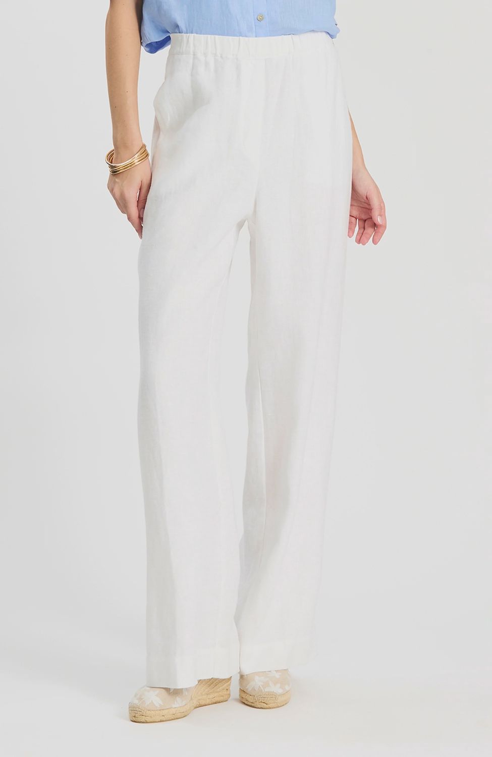 Monroe Linen Pant in White, Size: XS