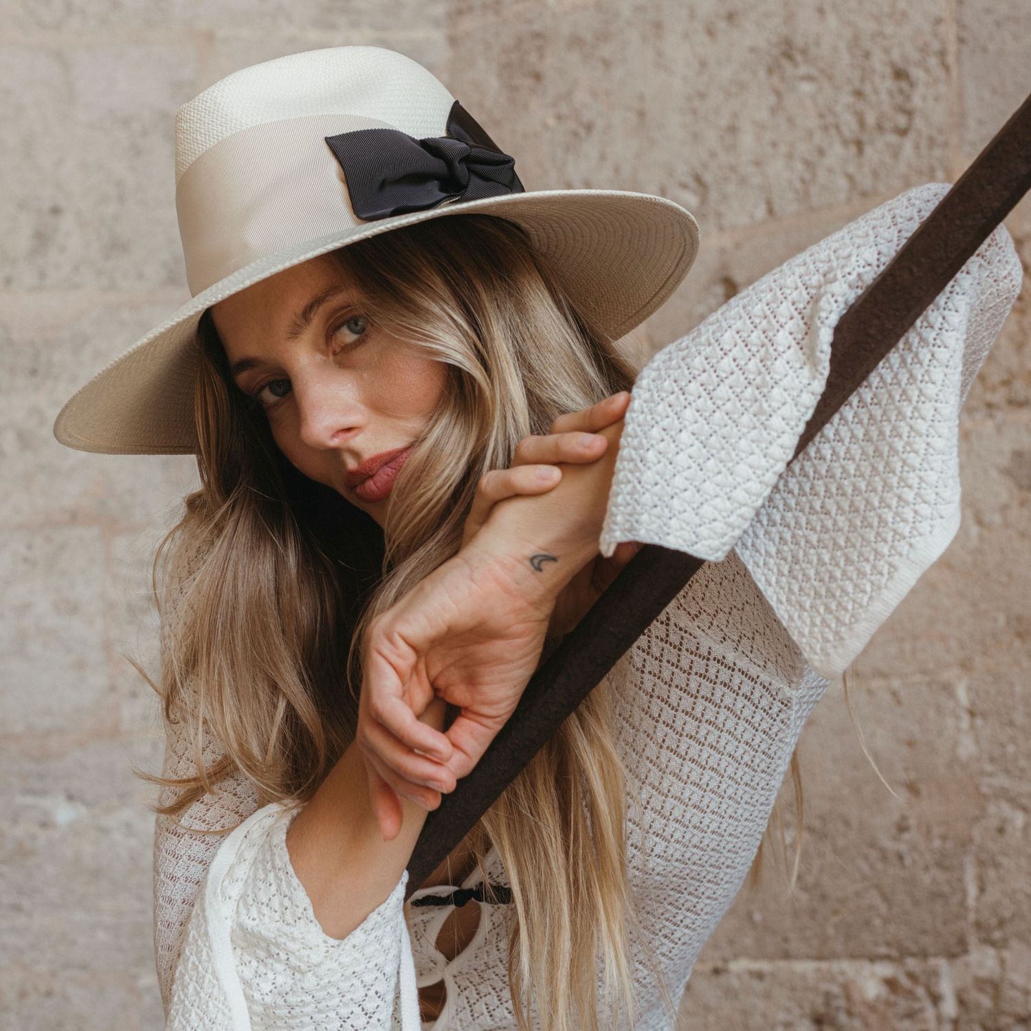 Jasmine Hat | Natural/Tuxedo, Size: S/M