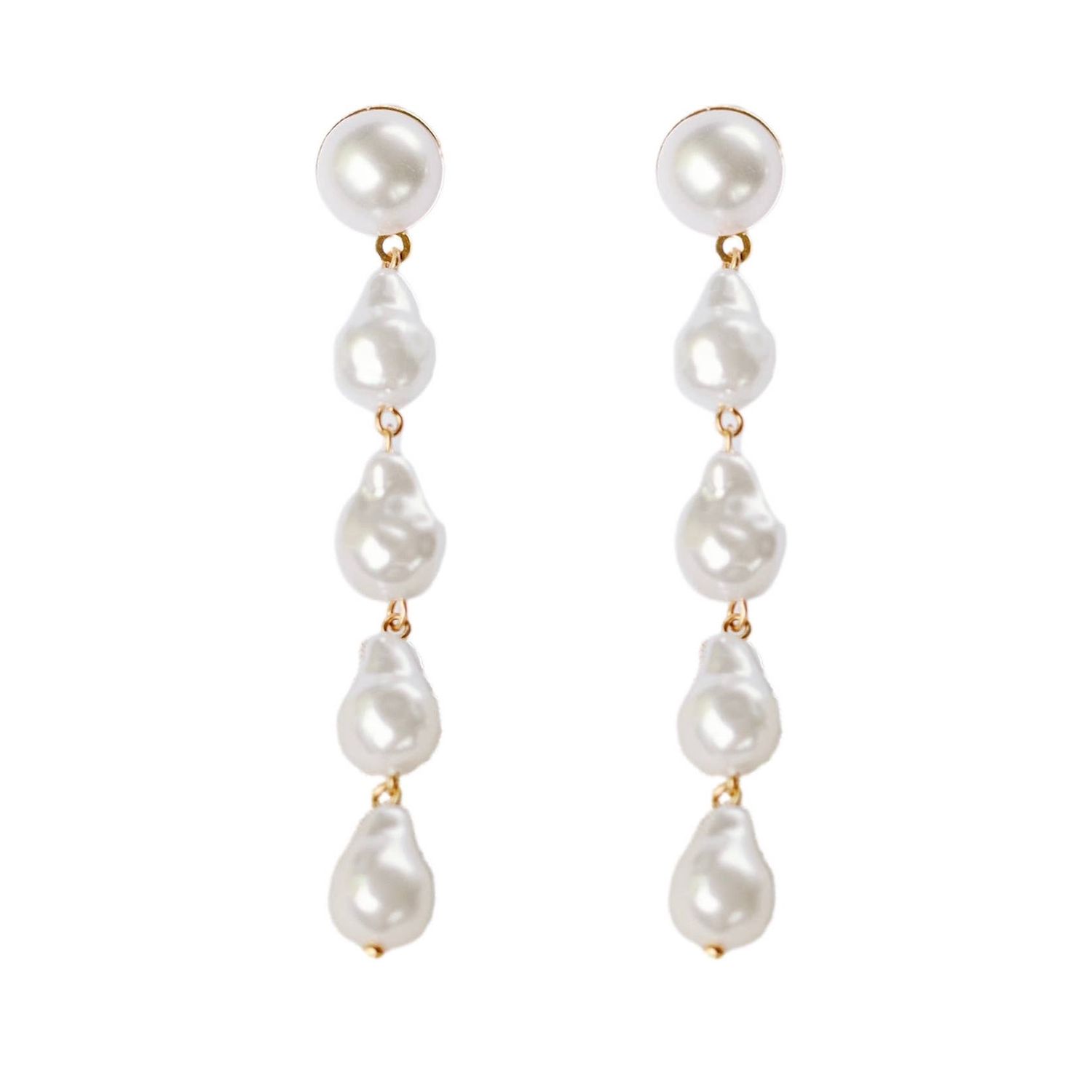 Natural Pearl Statement Drop Statement Earrings