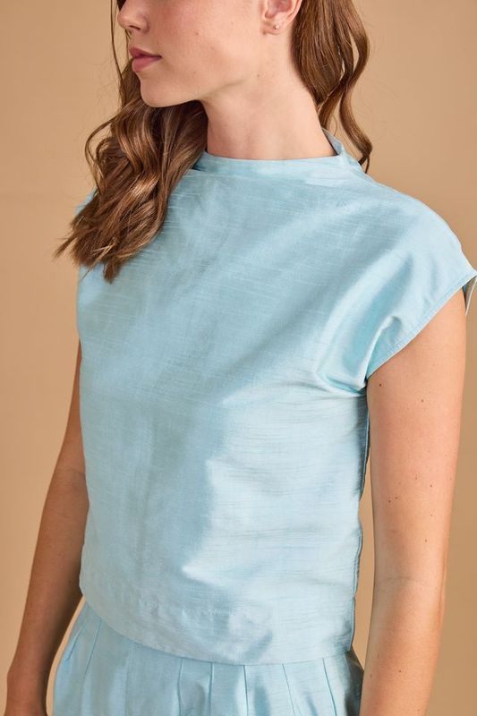 Sadie Top in Aqua