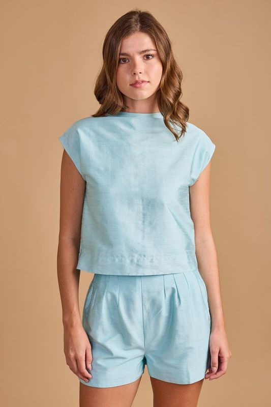 Sadie Top in Aqua