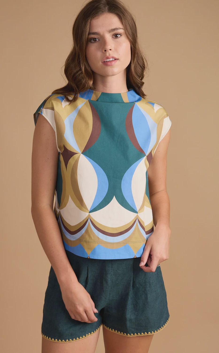 Sadie Top in Pottery, Size: XS