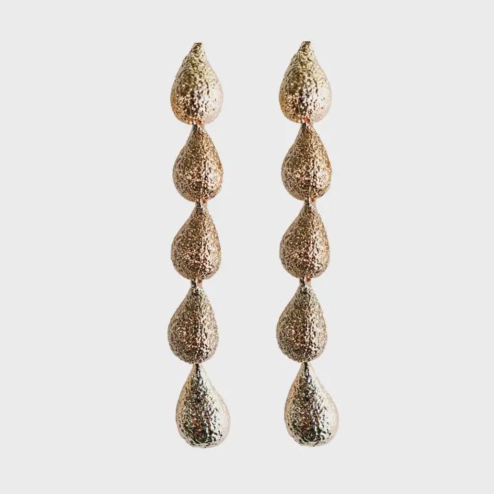 Swingy Textured Teardrop Statement Earrings
