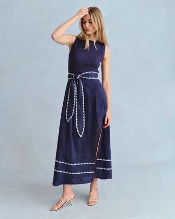 Isadora Dress in Midnight Blue