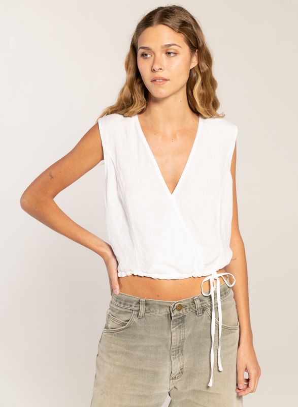 Kyle Wrap Top in White