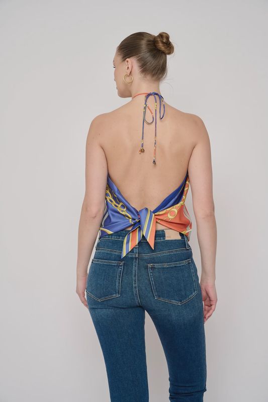 Positano Orange Halter Top