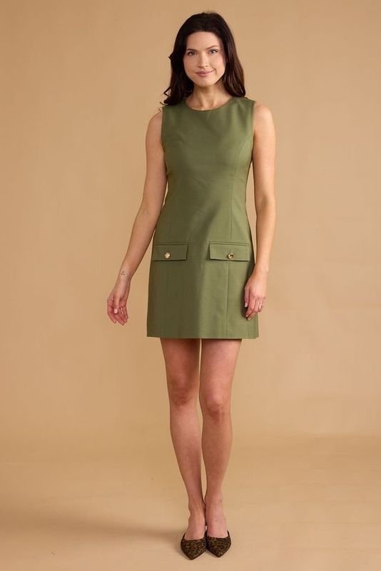 Vera Dress in Olive Grove