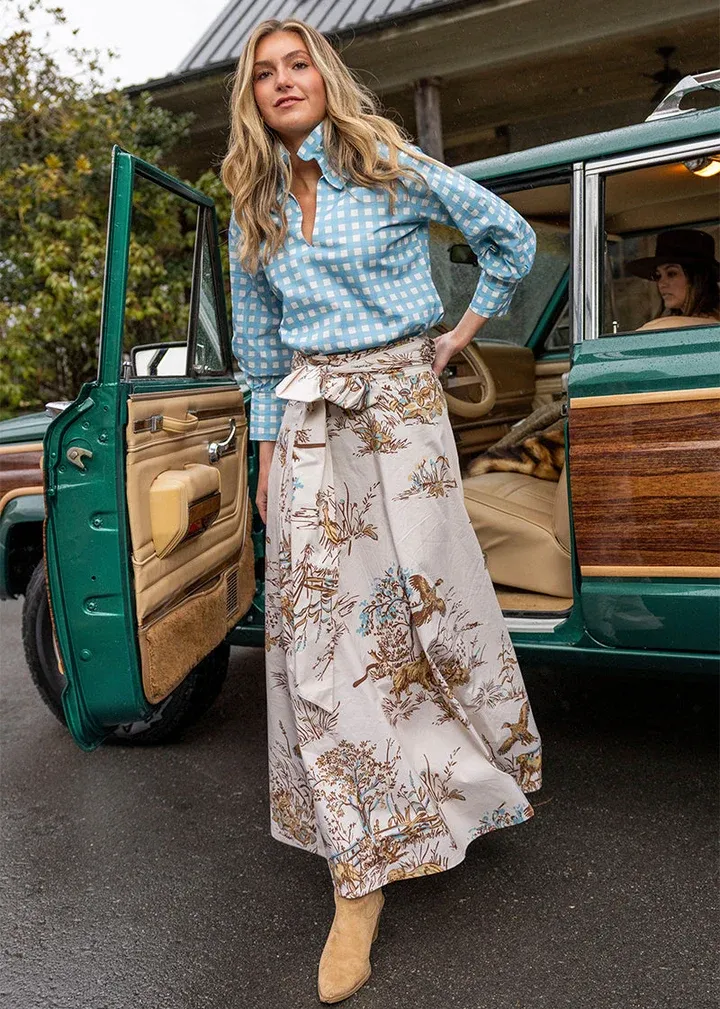 Maple Field &amp; Feather Brady Wrap Maxi Skirt, Size: * (XS-S)