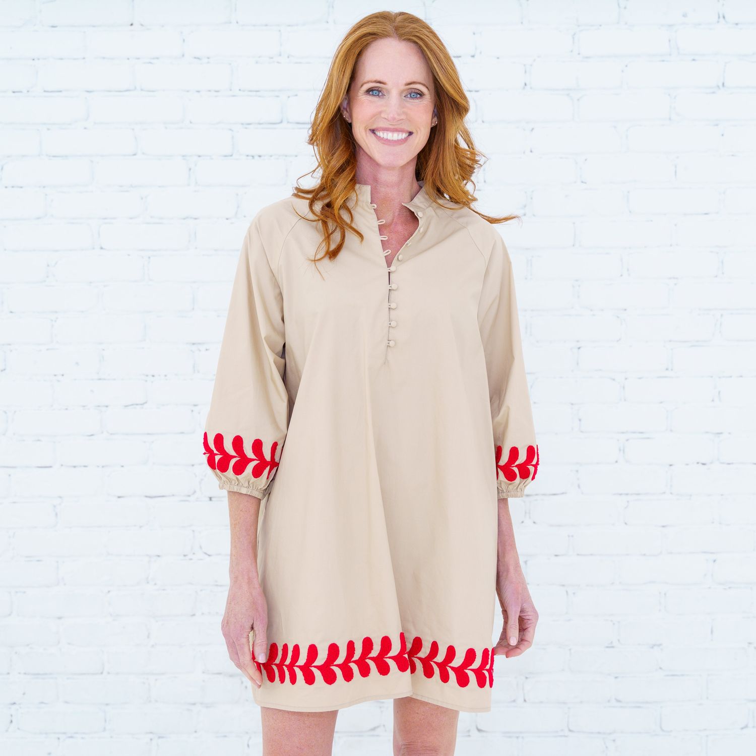 Jenny Dress | Khaki/Red, Size: Size 1
