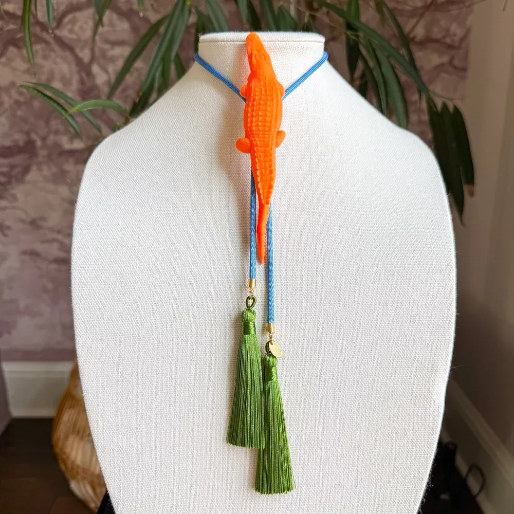 Alligator Bolo, Color: Orange Citrus