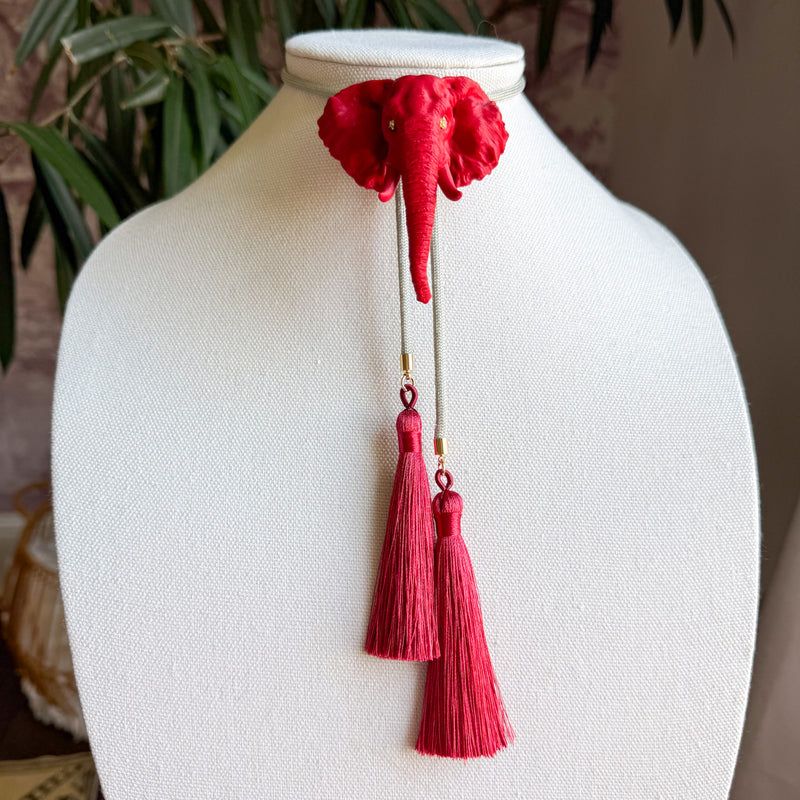 Elephant Bolo, Color: Crimson