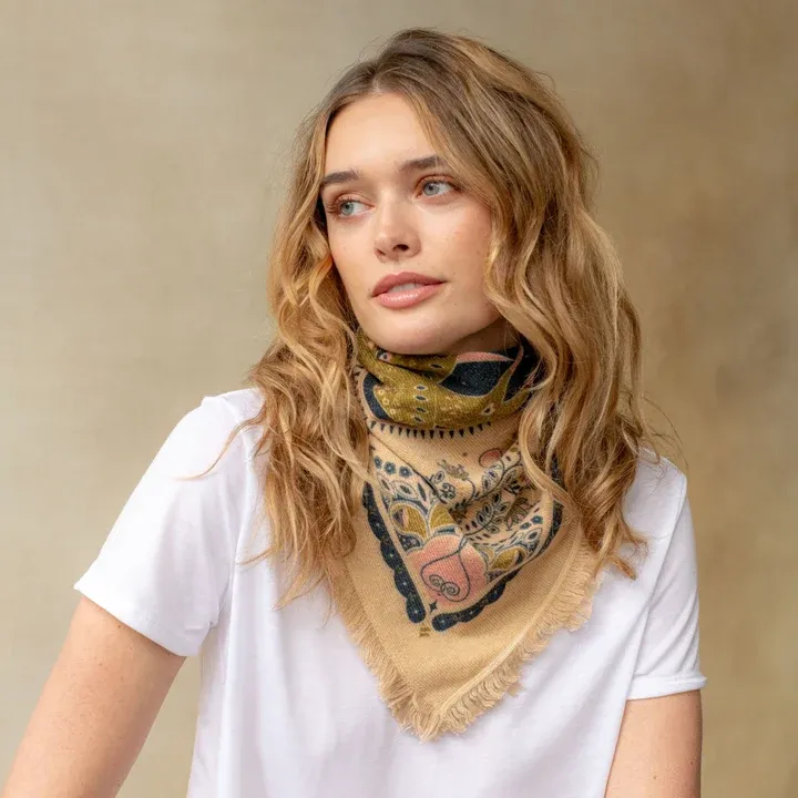 Mini Celestial Bird Cashmere Bandana